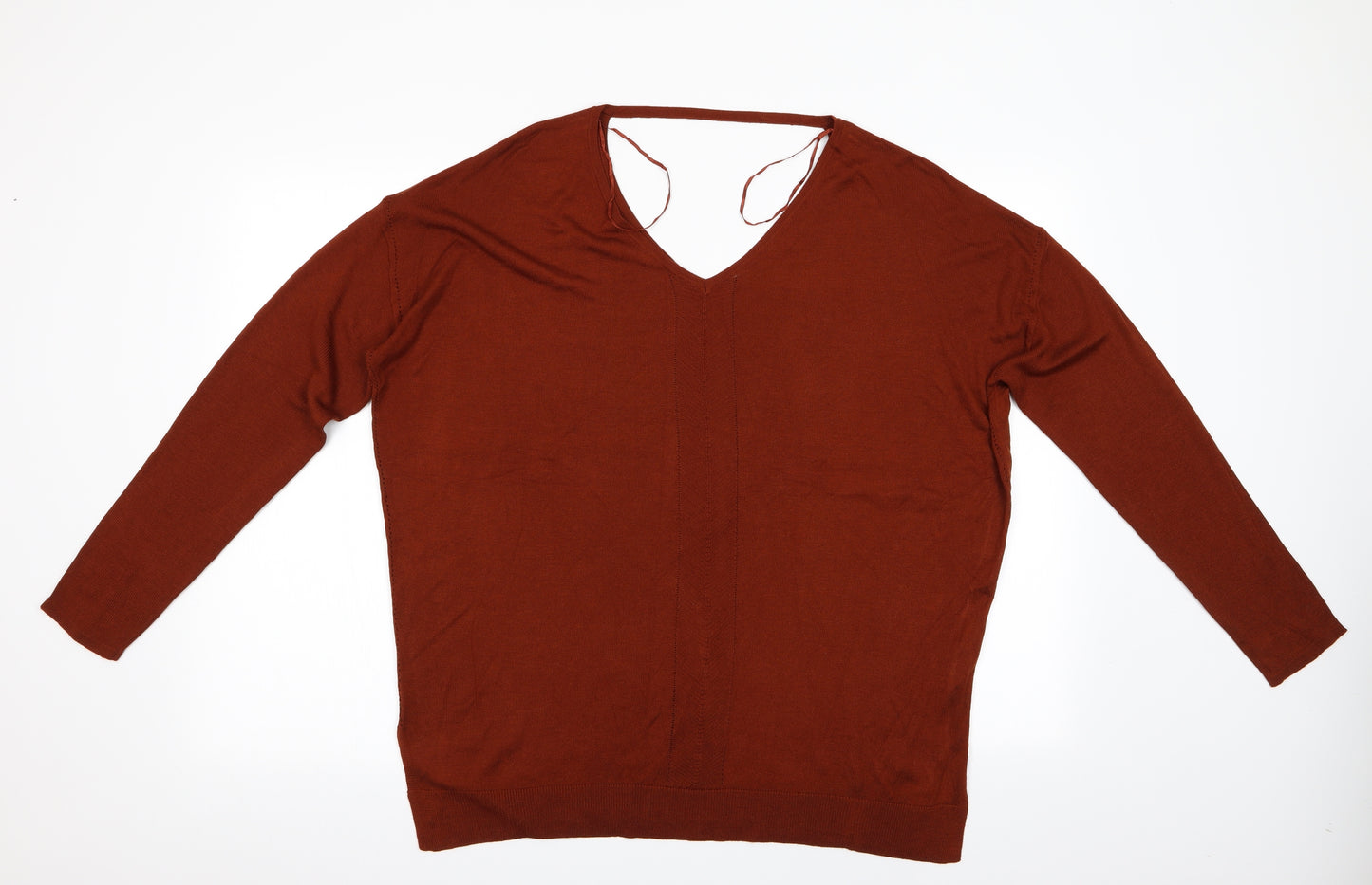 Geroge Womens Brown   Pullover Jumper Size 16  - V Back