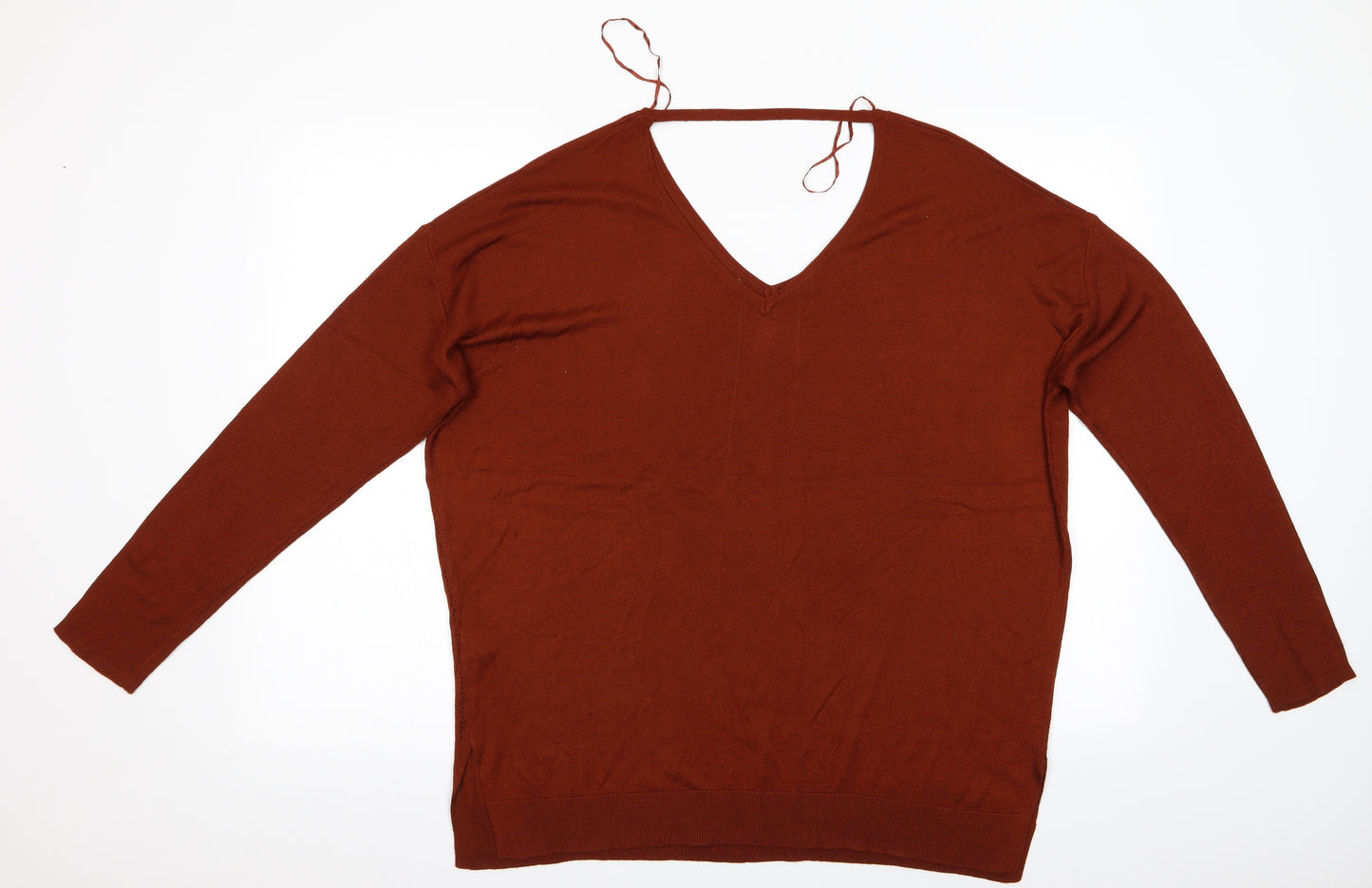 Geroge Womens Brown   Pullover Jumper Size 16  - V Back