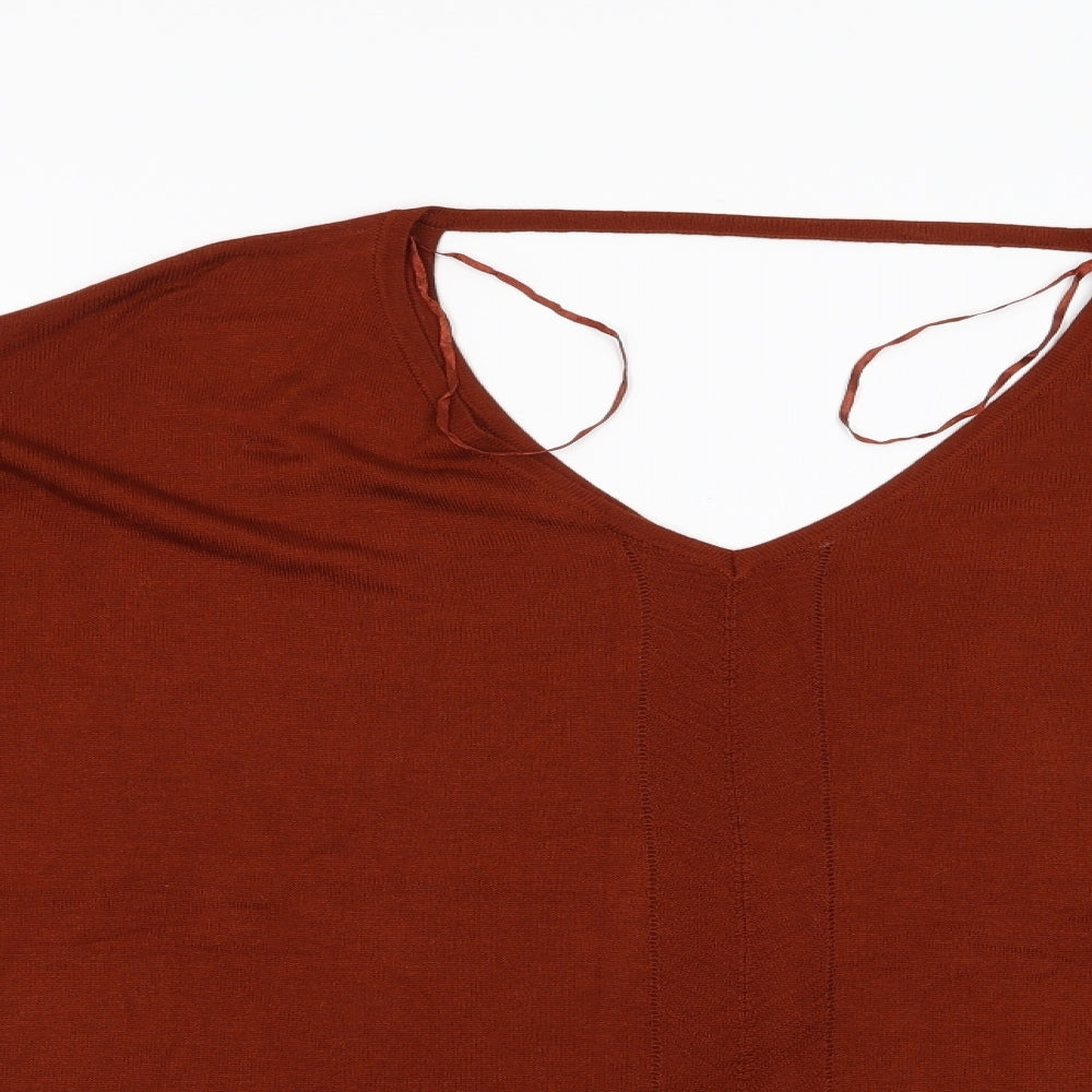 Geroge Womens Brown   Pullover Jumper Size 16  - V Back