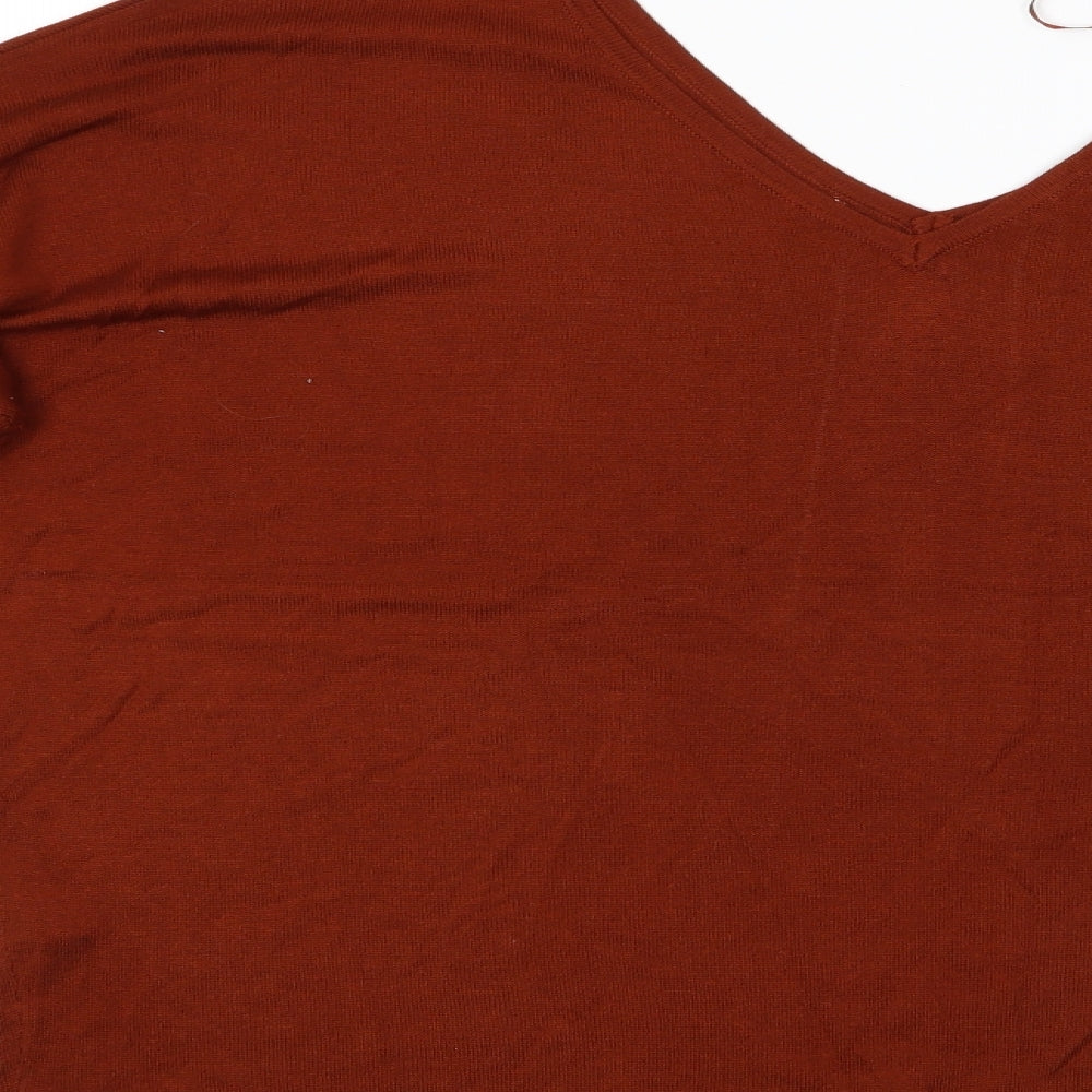 Geroge Womens Brown   Pullover Jumper Size 16  - V Back
