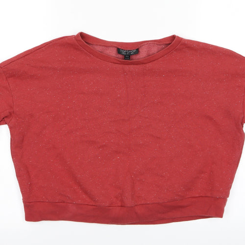 Topshop Womens Brown   Pullover Sweatshirt Size 8  - Cropped