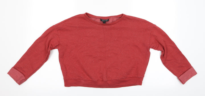 Topshop Womens Brown Pullover Sweatshirt Size 8 - Cropped