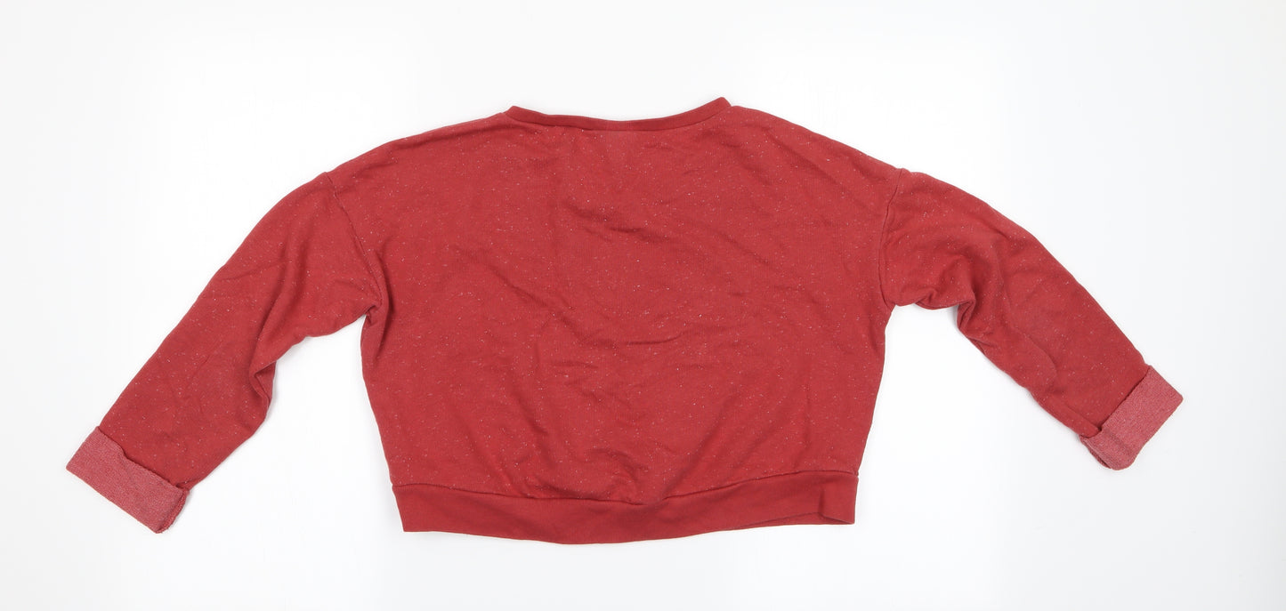 Topshop Womens Brown   Pullover Sweatshirt Size 8  - Cropped