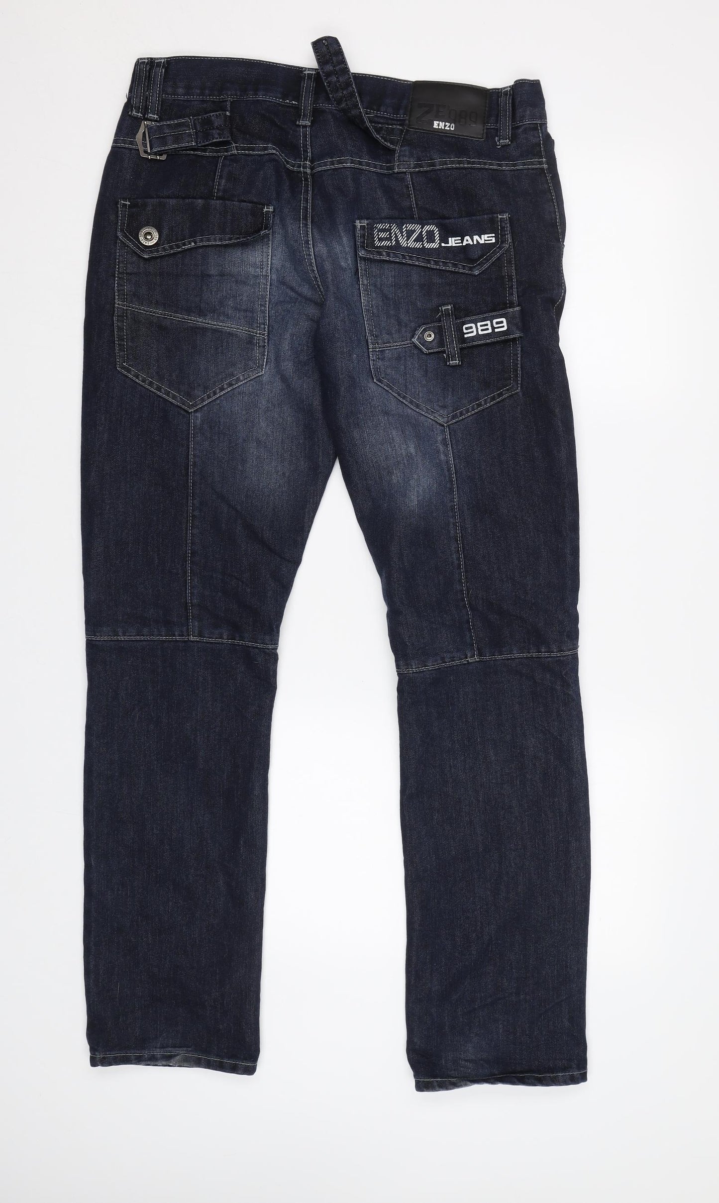 Ze Enzo Mens Blue   Straight Jeans Size 32 L30 in