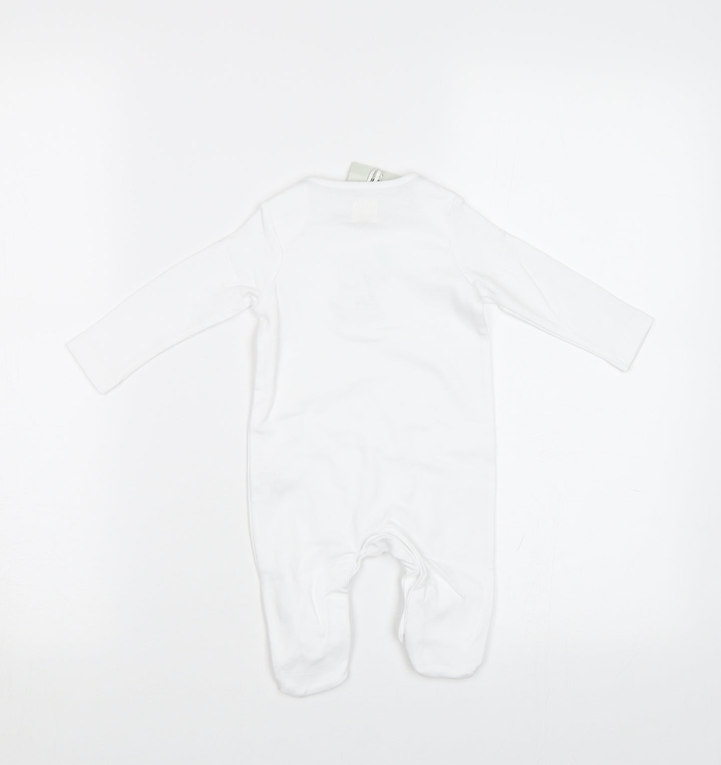 John Lewis Baby White   Babygrow One-Piece Size 0-3 Months