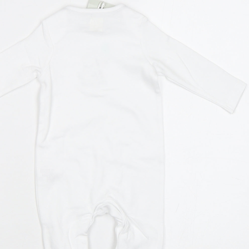 John Lewis Baby White   Babygrow One-Piece Size 0-3 Months