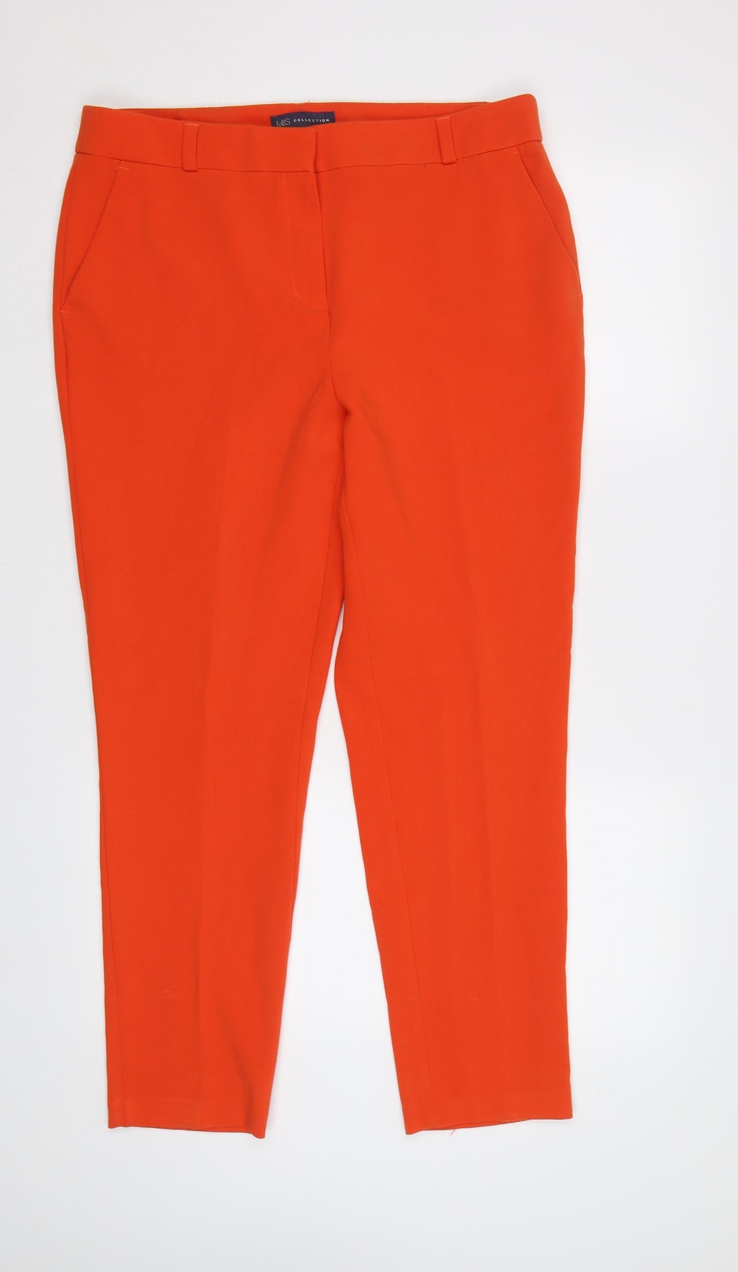 M&S Womens Red   Dress Pants Trousers Size 14 L28 in