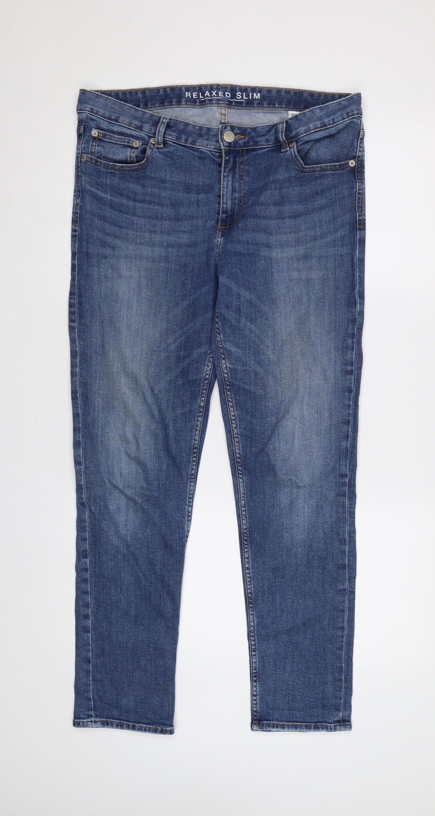 M&S Womens Blue   Skinny Jeans Size 12 L30 in