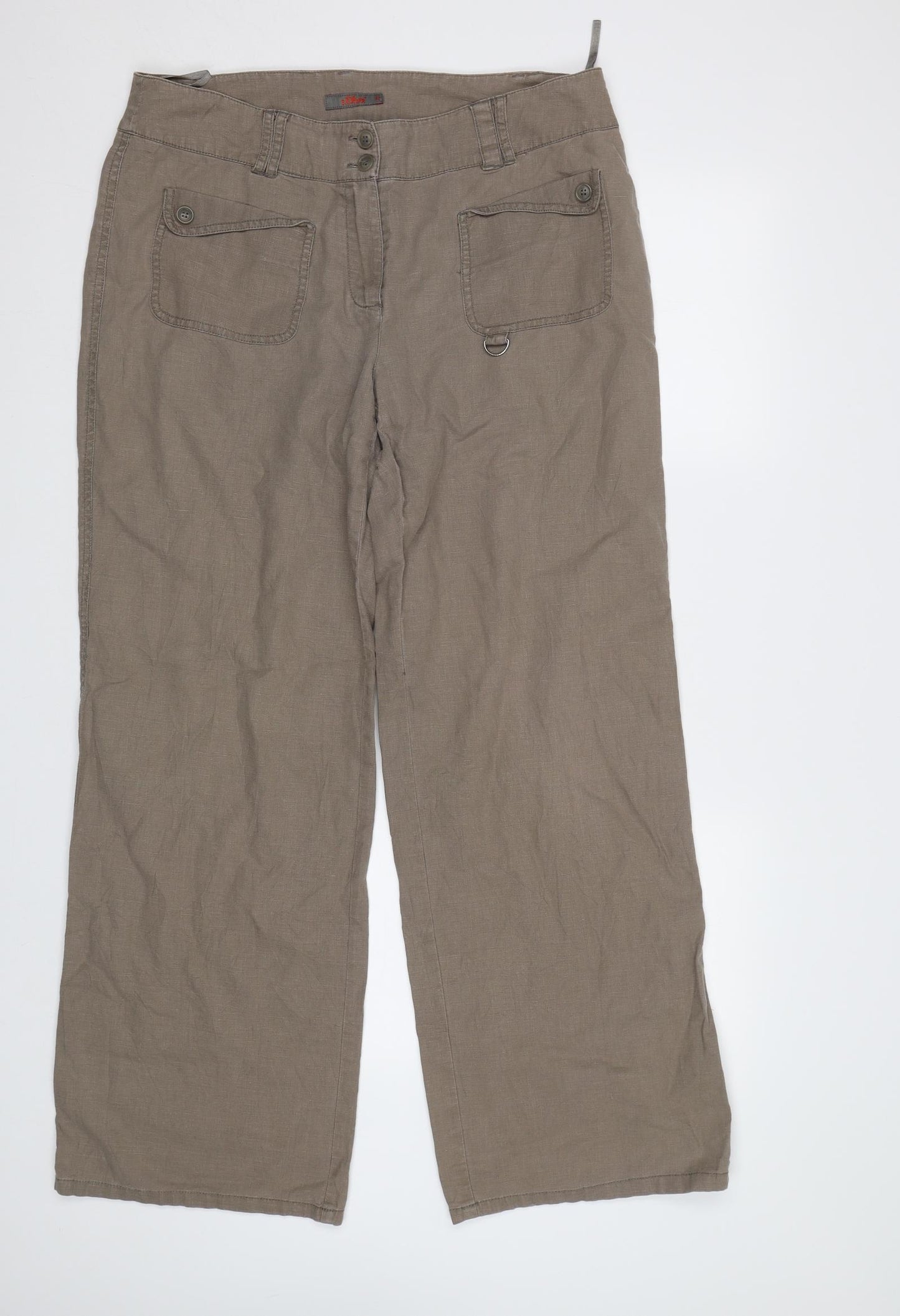 s.Oliver Womens Beige   Trousers  Size 14 L32 in