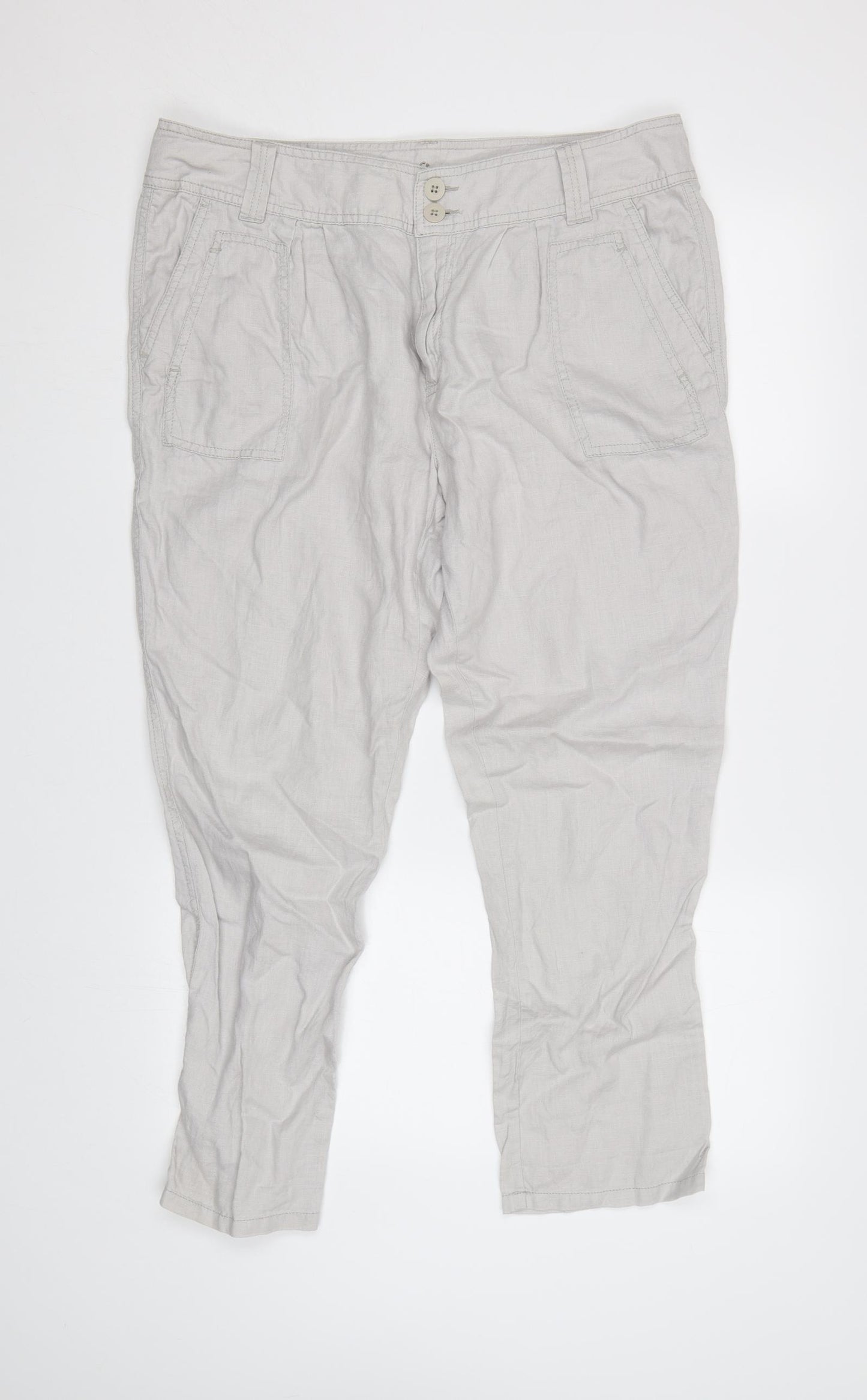 M&S Womens Grey   Trousers  Size 16 L28 in