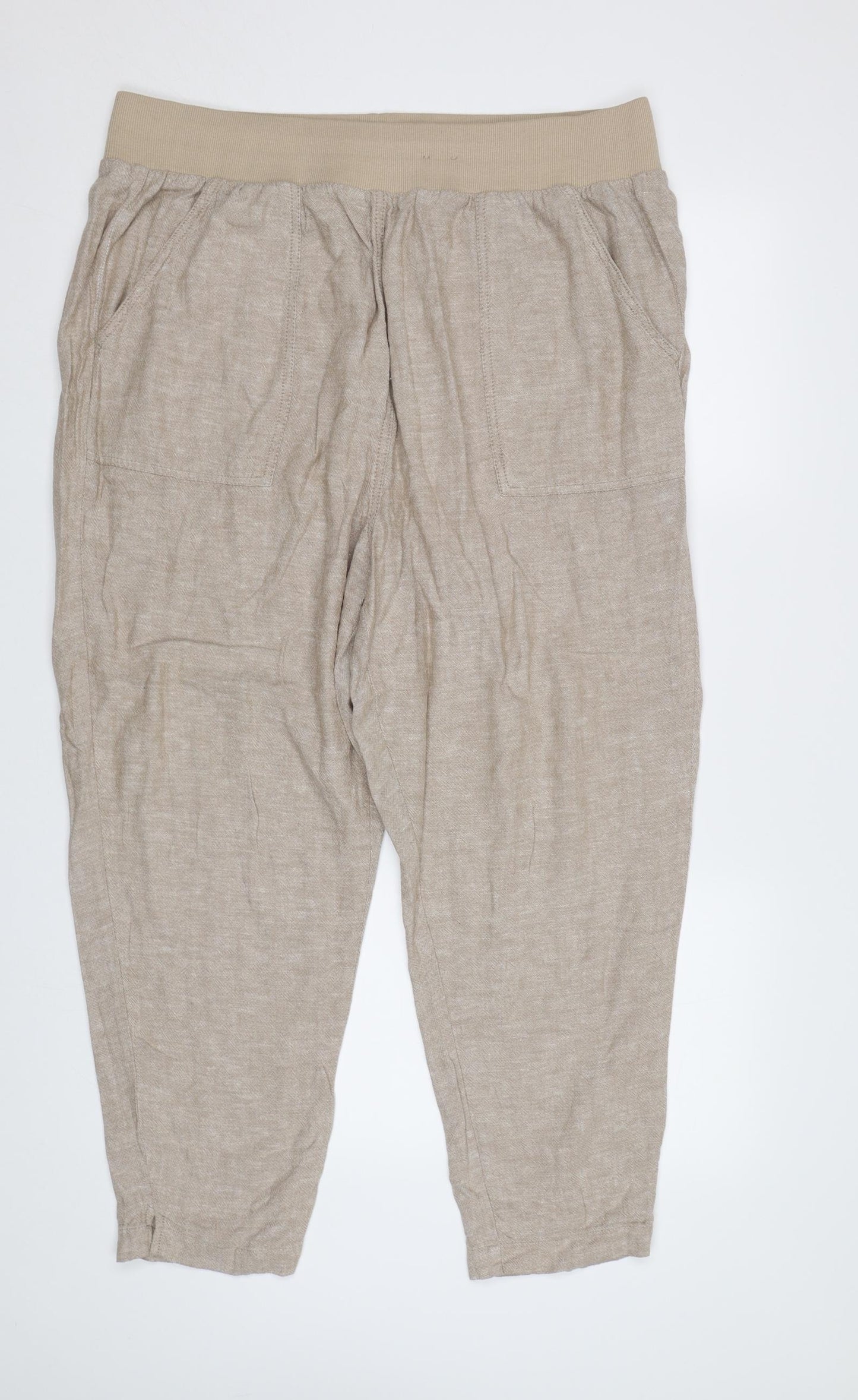 Love Yours Womens Beige   Trousers  Size 20 L27 in - Elastic Waist Band
