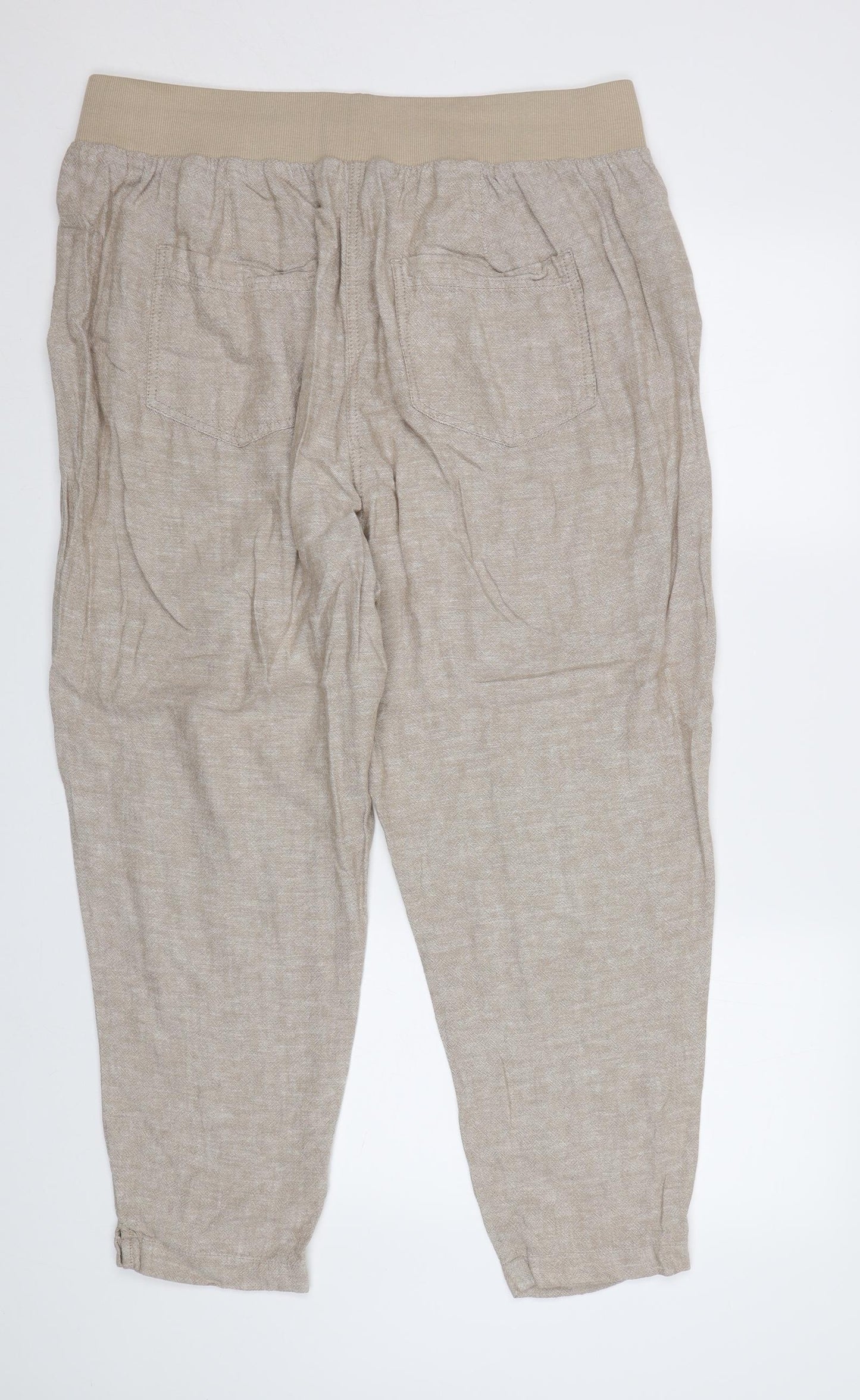 Love Yours Womens Beige   Trousers  Size 20 L27 in - Elastic Waist Band