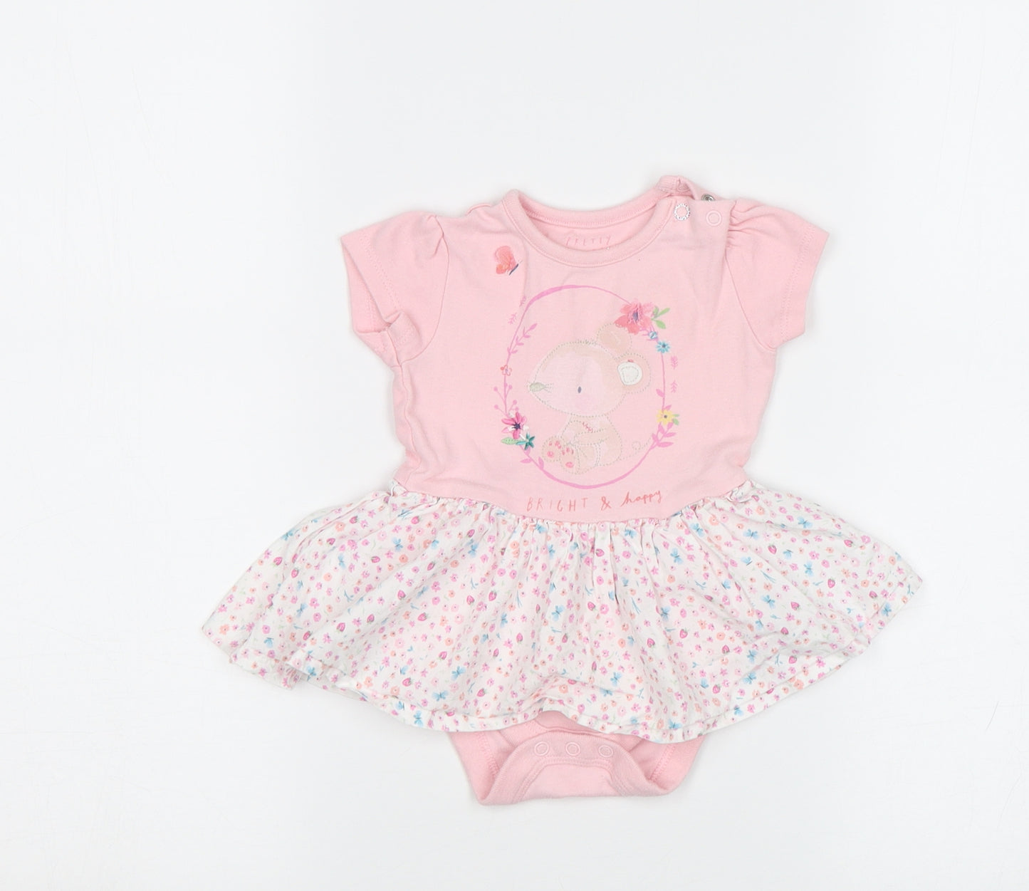 Mothercare Baby Pink Floral  Romper One-Piece Size 3-6 Months