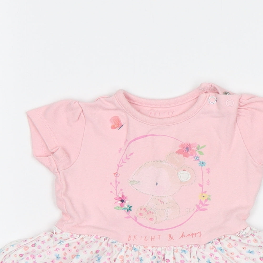 Mothercare Baby Pink Floral  Romper One-Piece Size 3-6 Months