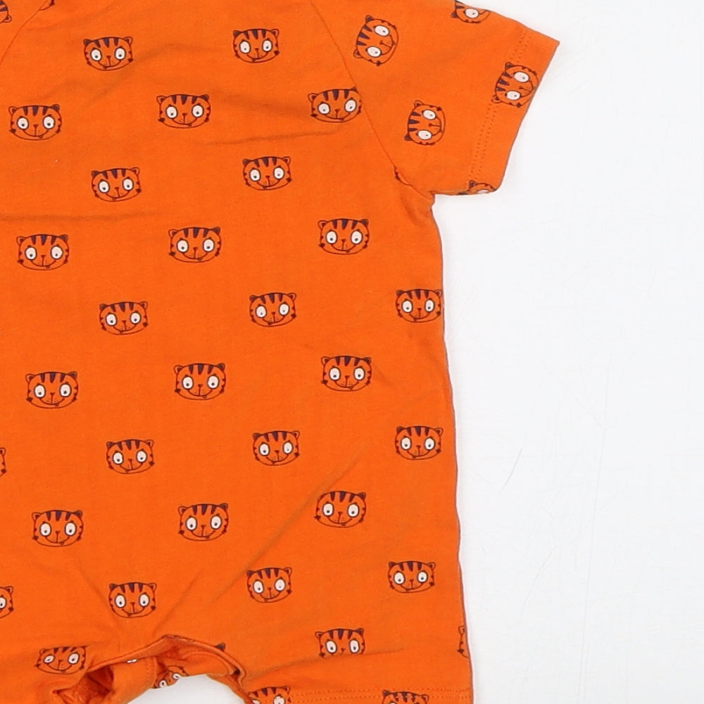 Mothercare Baby Orange Geometric  Babygrow One-Piece Size 0-3 Months  - Tiger print