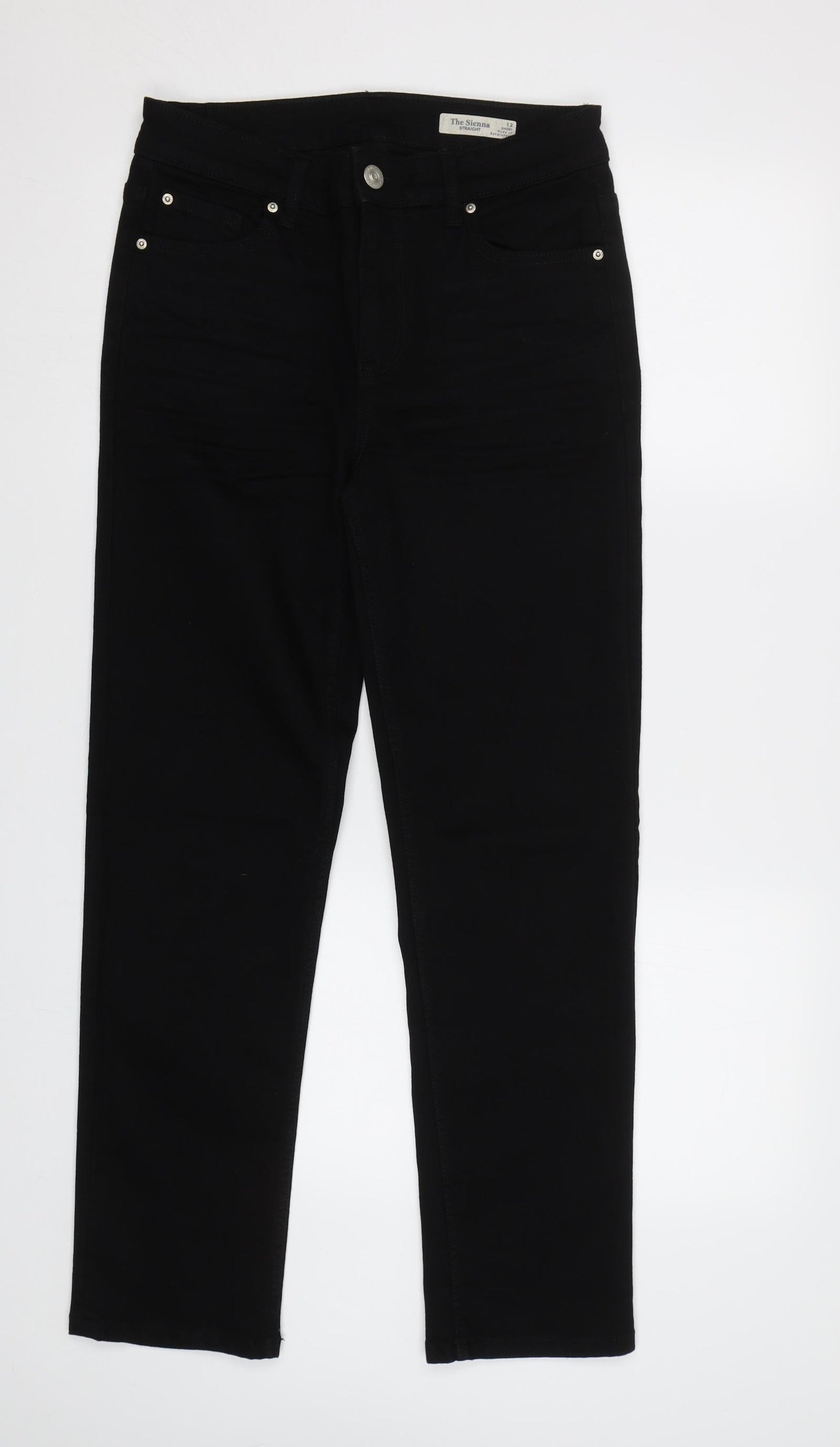 M&S Womens Black   Straight Jeans Size 12 L30 in