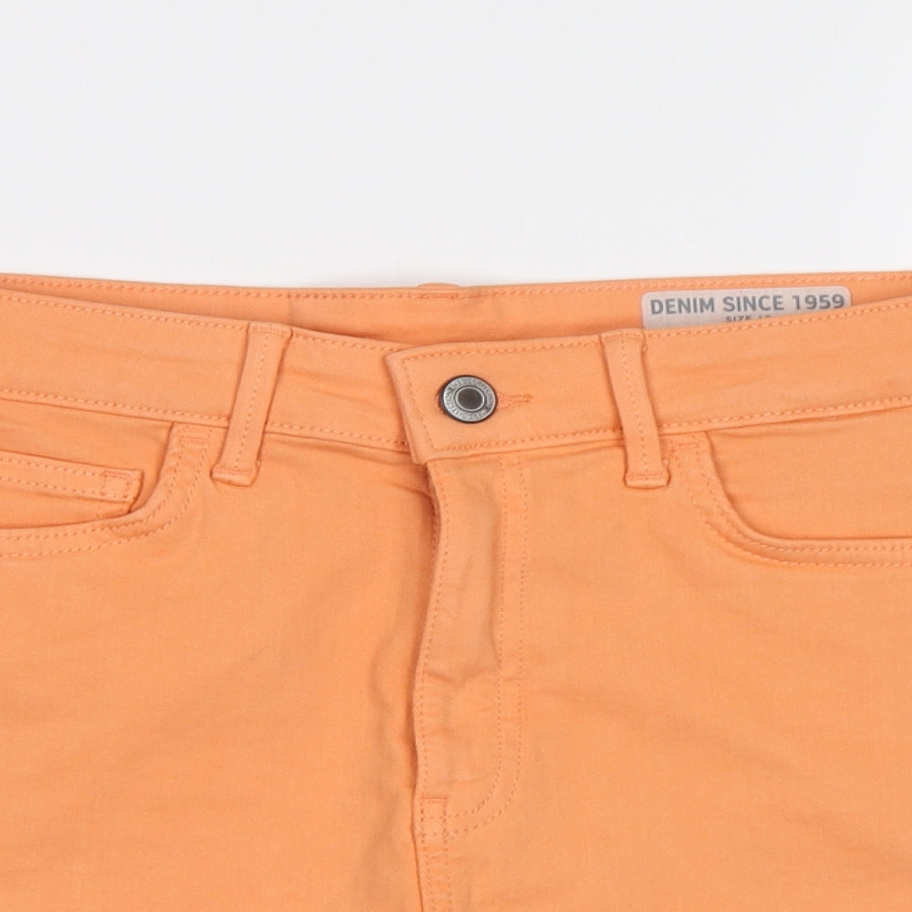 M&S Womens Orange   Chino Shorts Size 10