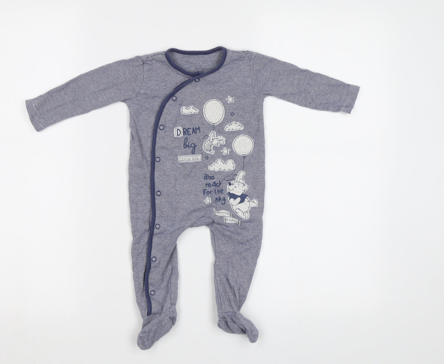 George Baby Black Striped  Babygrow One-Piece Size 6-9 Months  - Winnie the Pooh