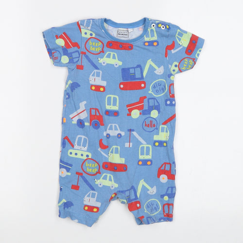 Blue Zopo Baby Blue   Babygrow One-Piece Size 18 Months  - Car print