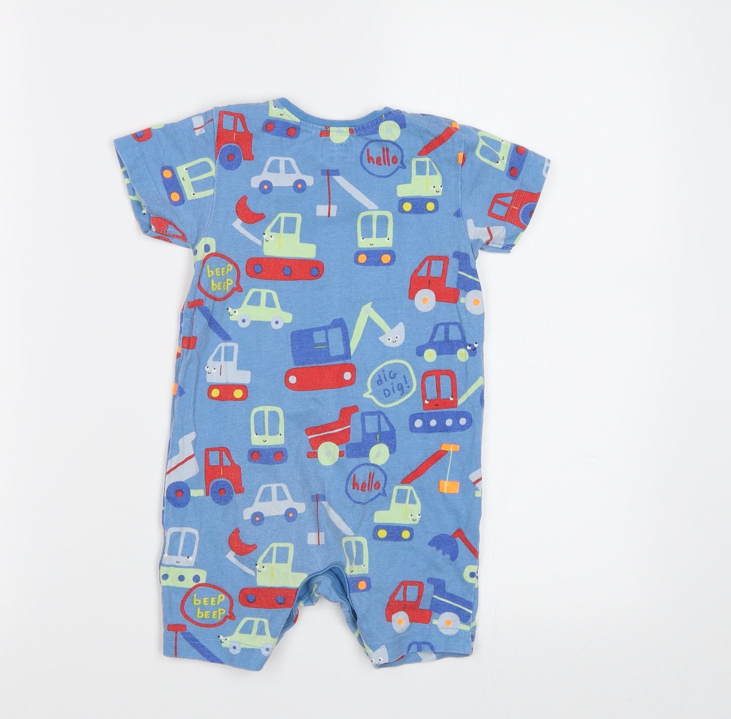 Blue Zopo Baby Blue   Babygrow One-Piece Size 18 Months  - Car print