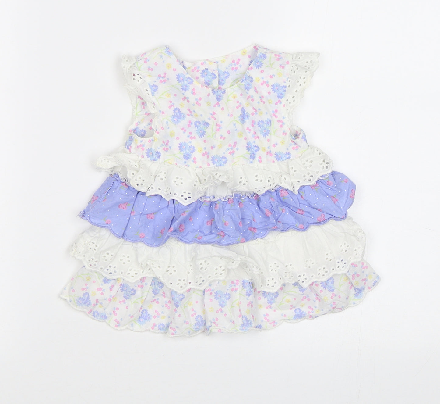Mothercare Baby White Floral  A-Line  Size 9-12 Months