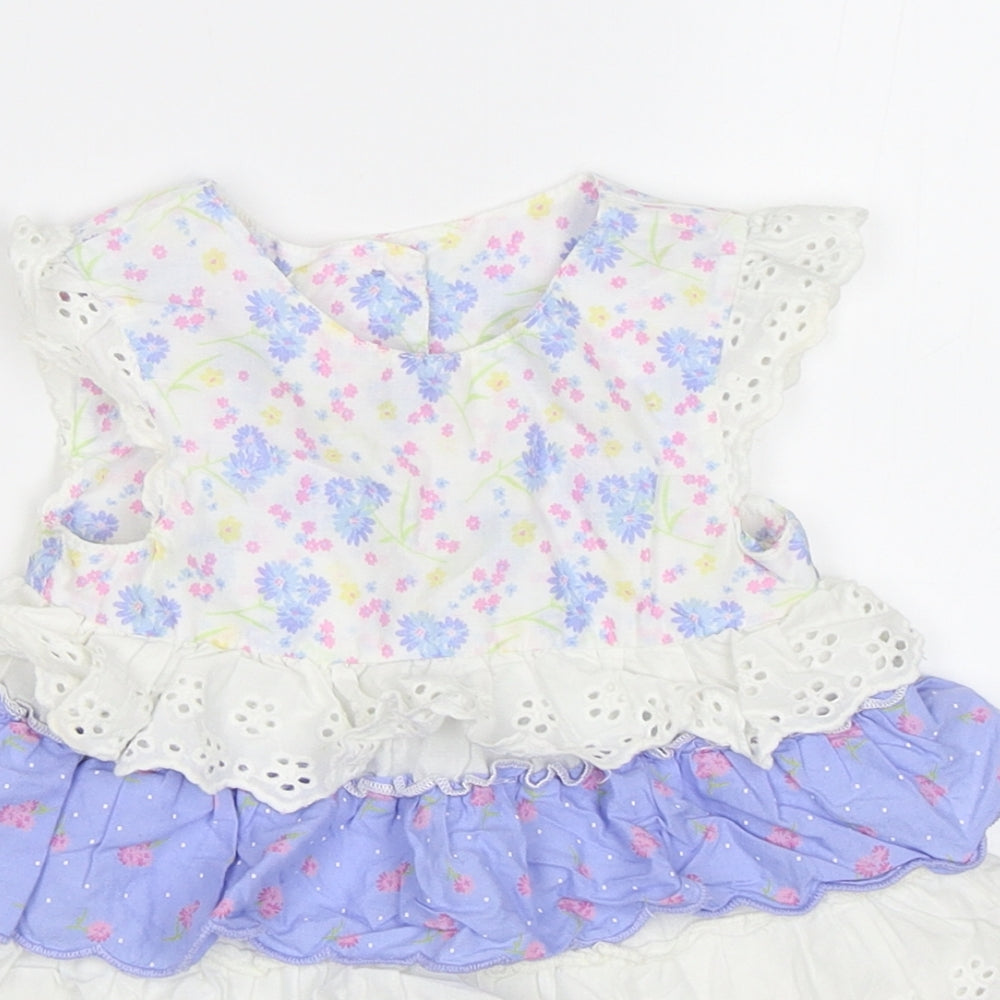 Mothercare Baby White Floral  A-Line  Size 9-12 Months