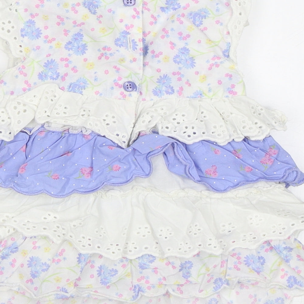 Mothercare Baby White Floral  A-Line  Size 9-12 Months