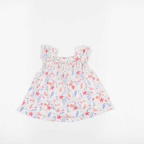 F&F Baby White Floral  Tunic Blouse Size 3-6 Months