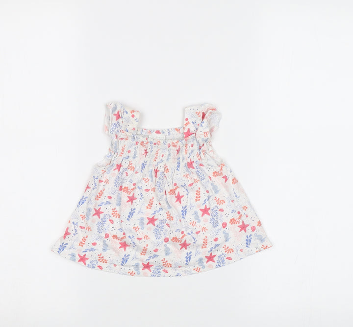 F&F Baby White Floral Tunic Blouse Size 3-6 Months