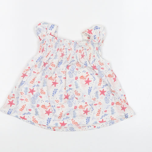 F&F Baby White Floral  Tunic Blouse Size 3-6 Months