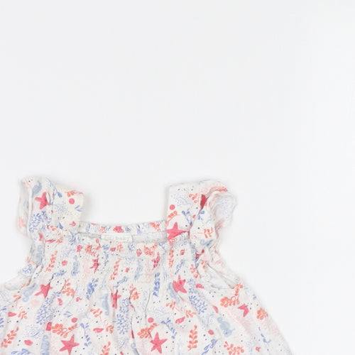 F&F Baby White Floral  Tunic Blouse Size 3-6 Months