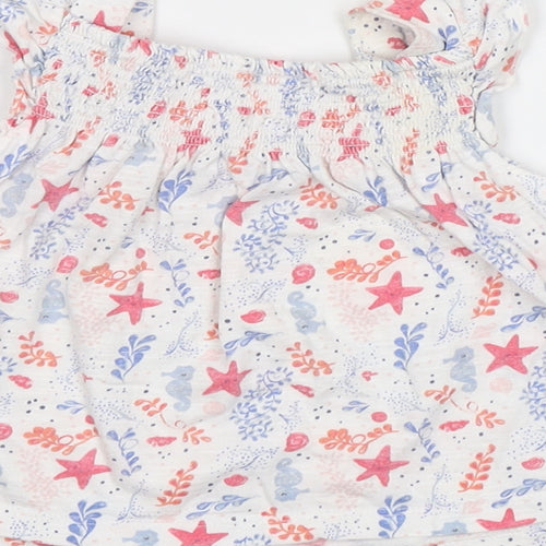 F&F Baby White Floral  Tunic Blouse Size 3-6 Months
