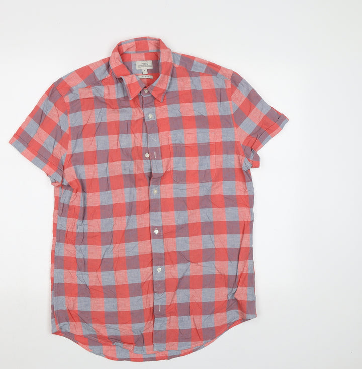 NEXT Mens Red Check   Button-Up Size M
