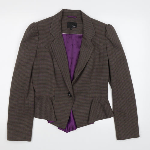 NEXT Womens Beige Check  Jacket Blazer Size 10