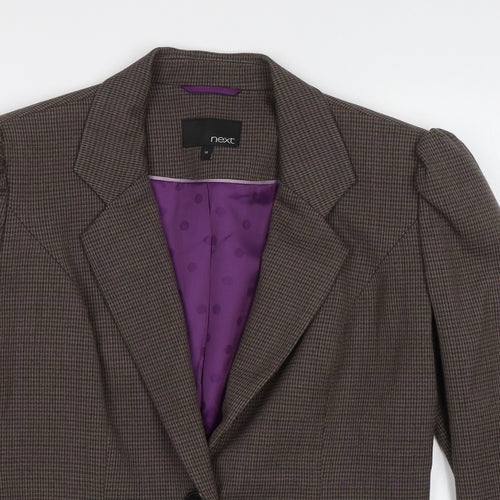 NEXT Womens Beige Check  Jacket Blazer Size 10