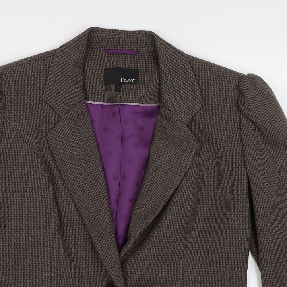 NEXT Womens Beige Check  Jacket Blazer Size 10