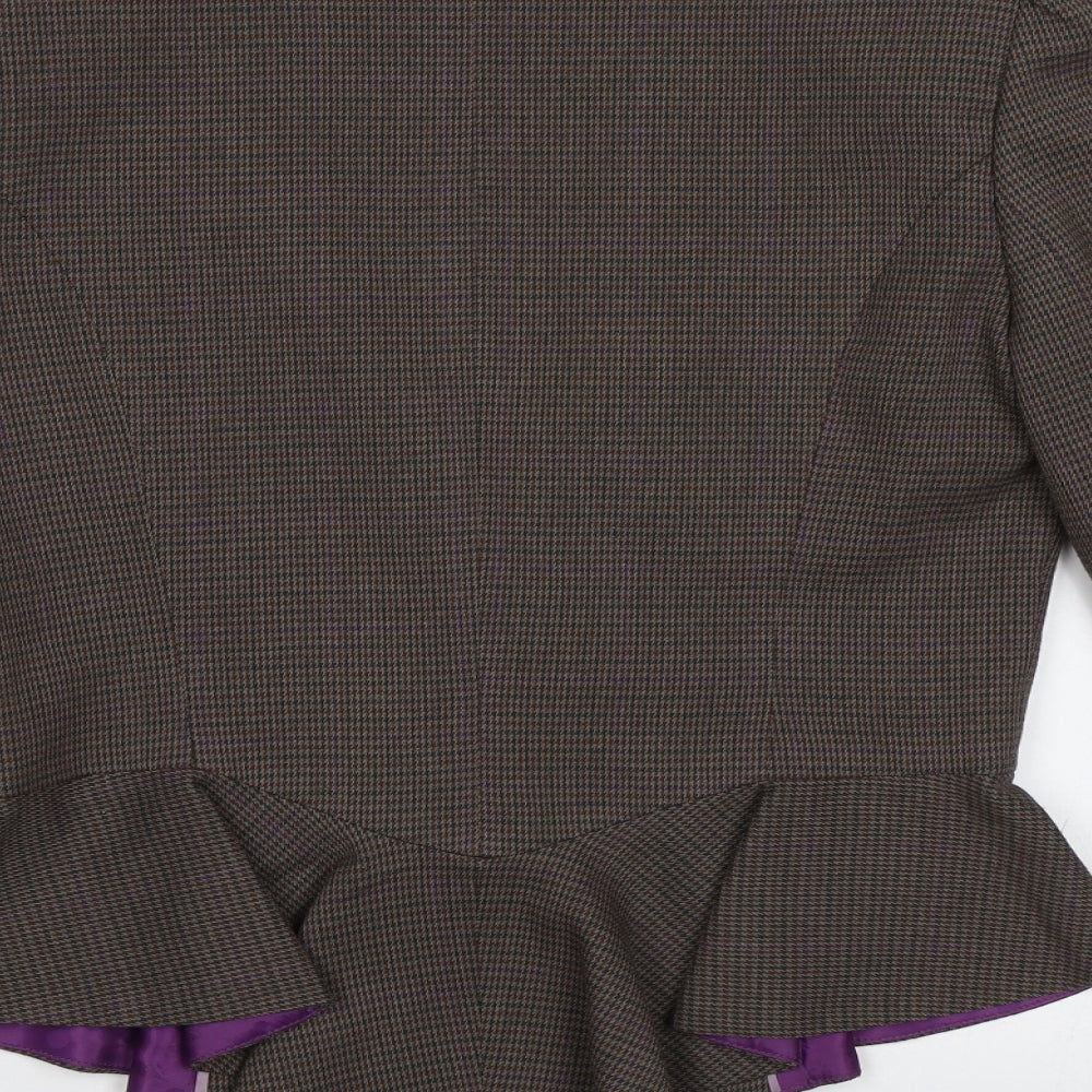 NEXT Womens Beige Check  Jacket Blazer Size 10