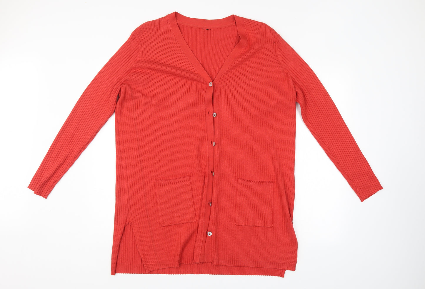 JD Williams Womens Orange Striped  Cardigan Jumper Size 26