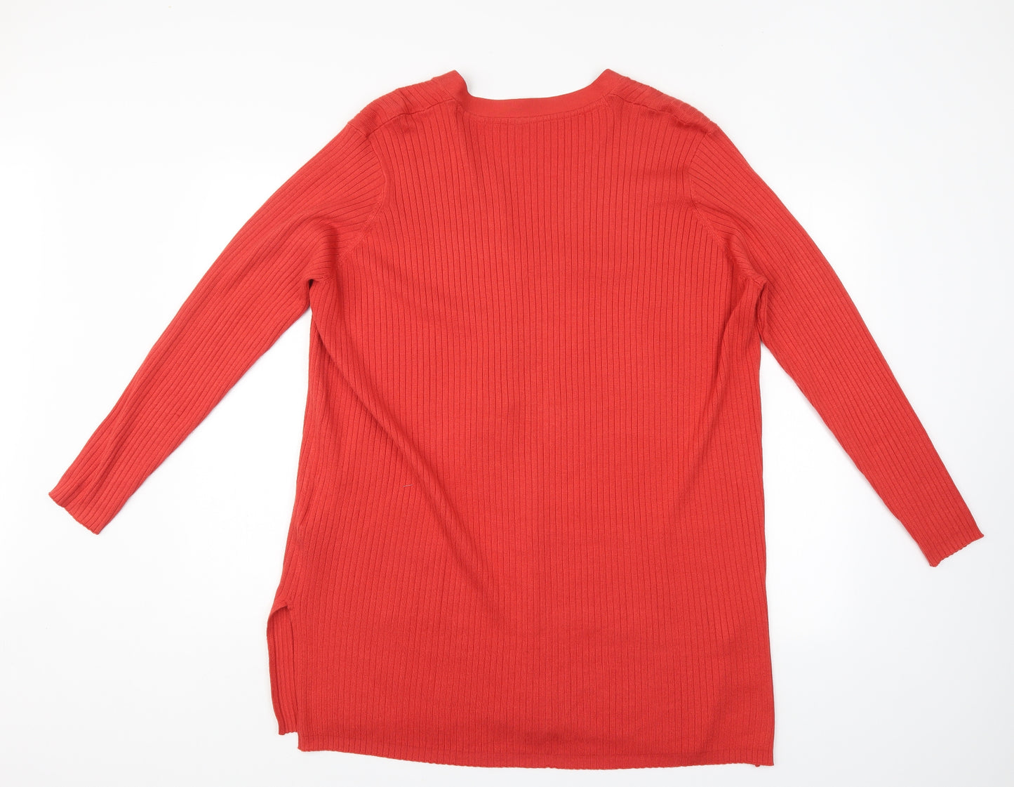 JD Williams Womens Orange Striped  Cardigan Jumper Size 26