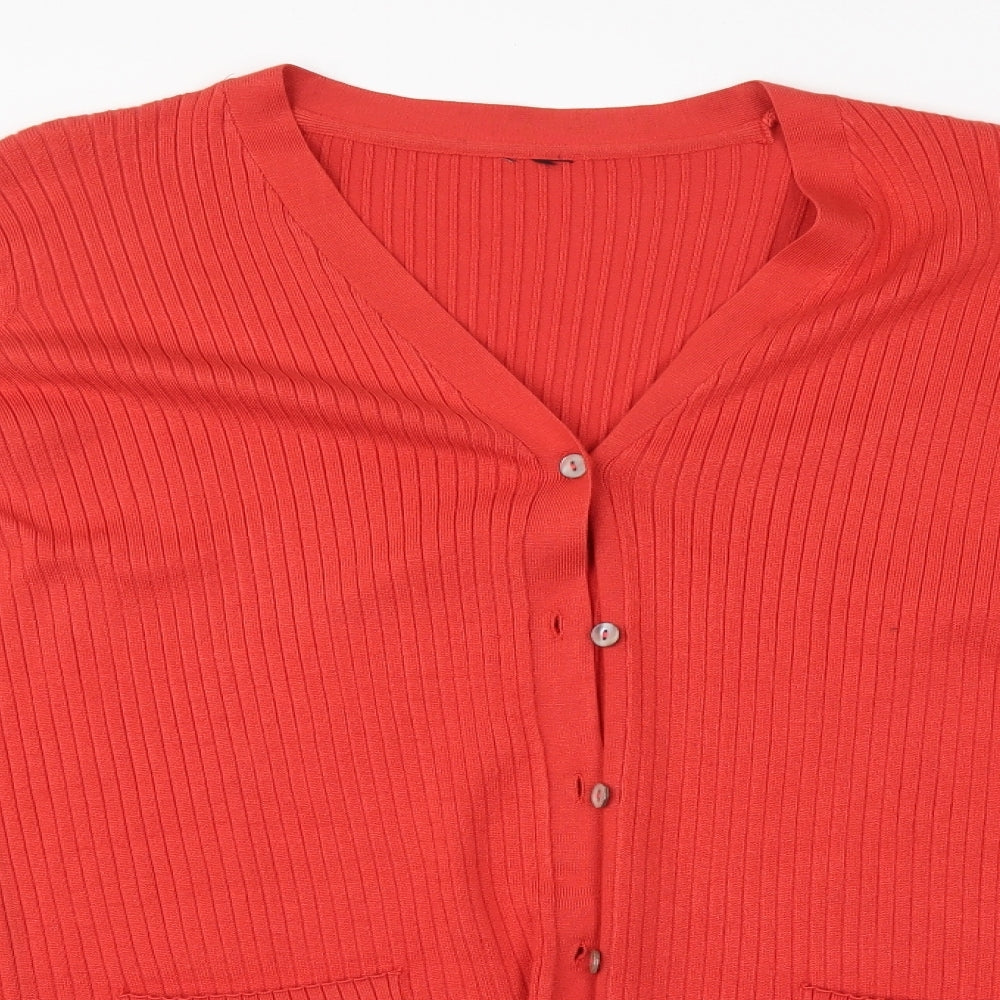 JD Williams Womens Orange Striped  Cardigan Jumper Size 26
