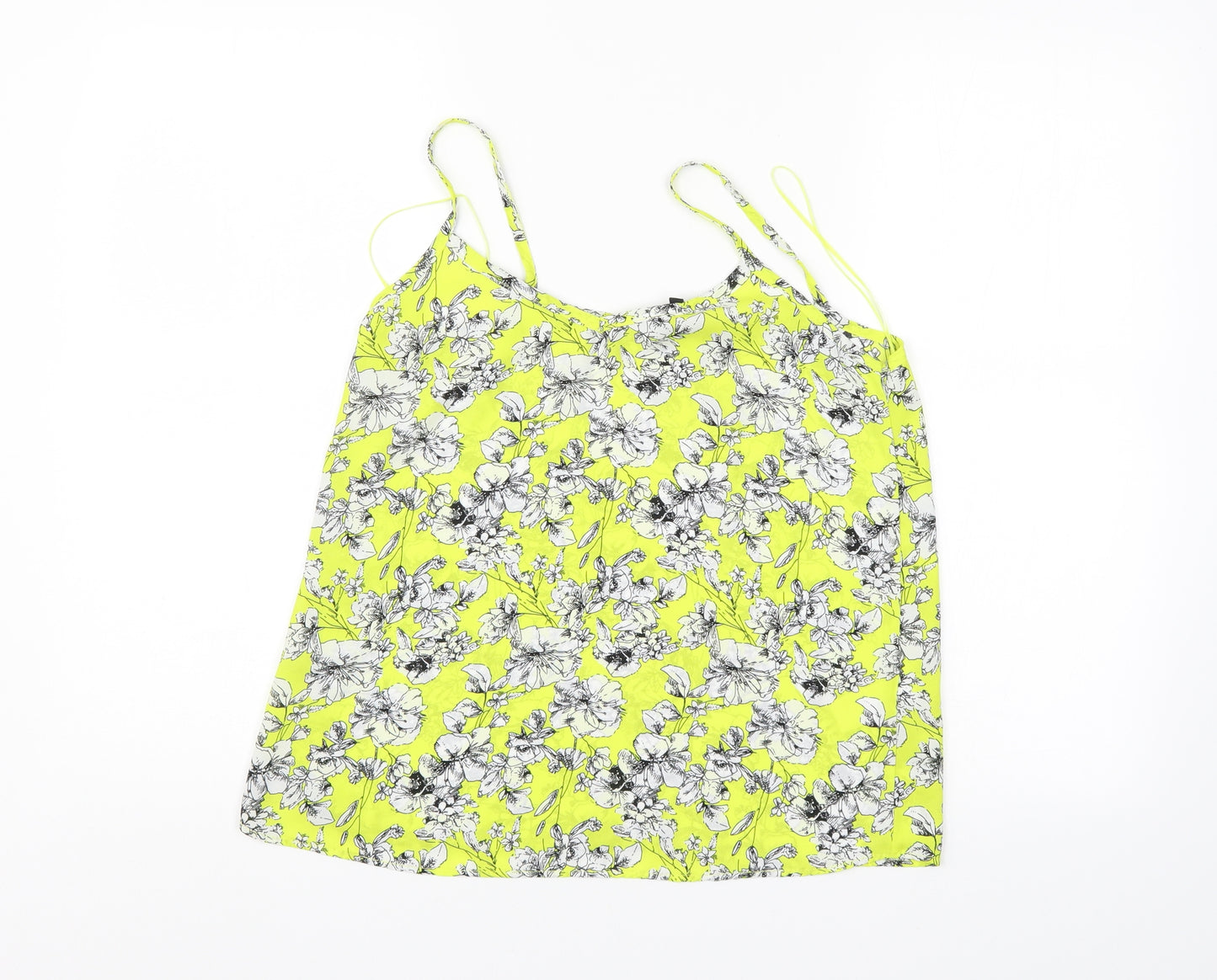 New Look Womens Yellow Floral  Basic Blouse Size 8