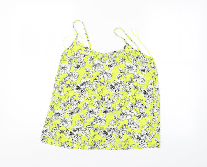 New Look Womens Yellow Floral  Basic Blouse Size 8