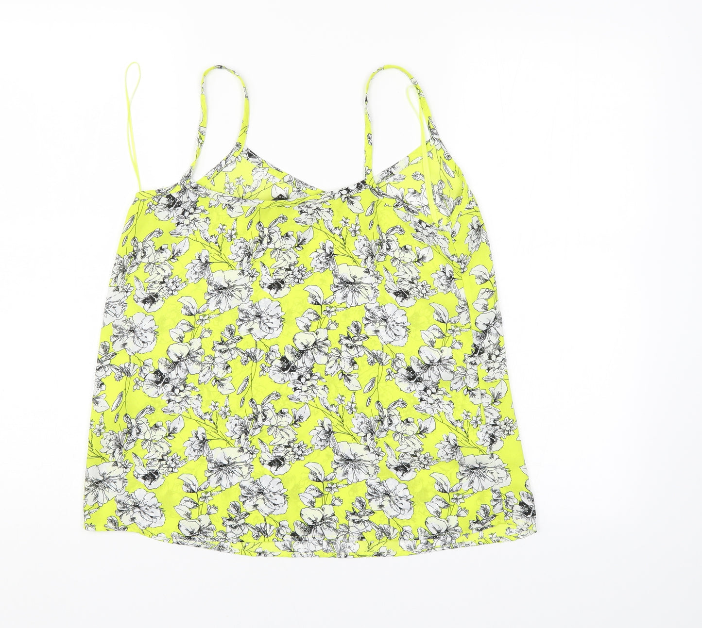 New Look Womens Yellow Floral  Basic Blouse Size 8