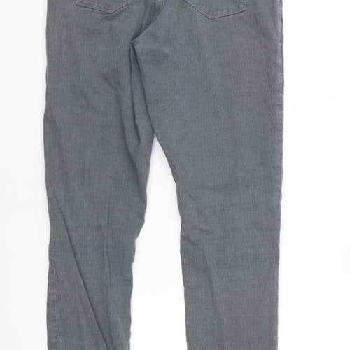 Isabi Womens Grey Geometric Denim Skinny Jeans Size 10 L30 in