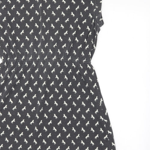 Louche Womens Grey Animal Print  A-Line  Size 14