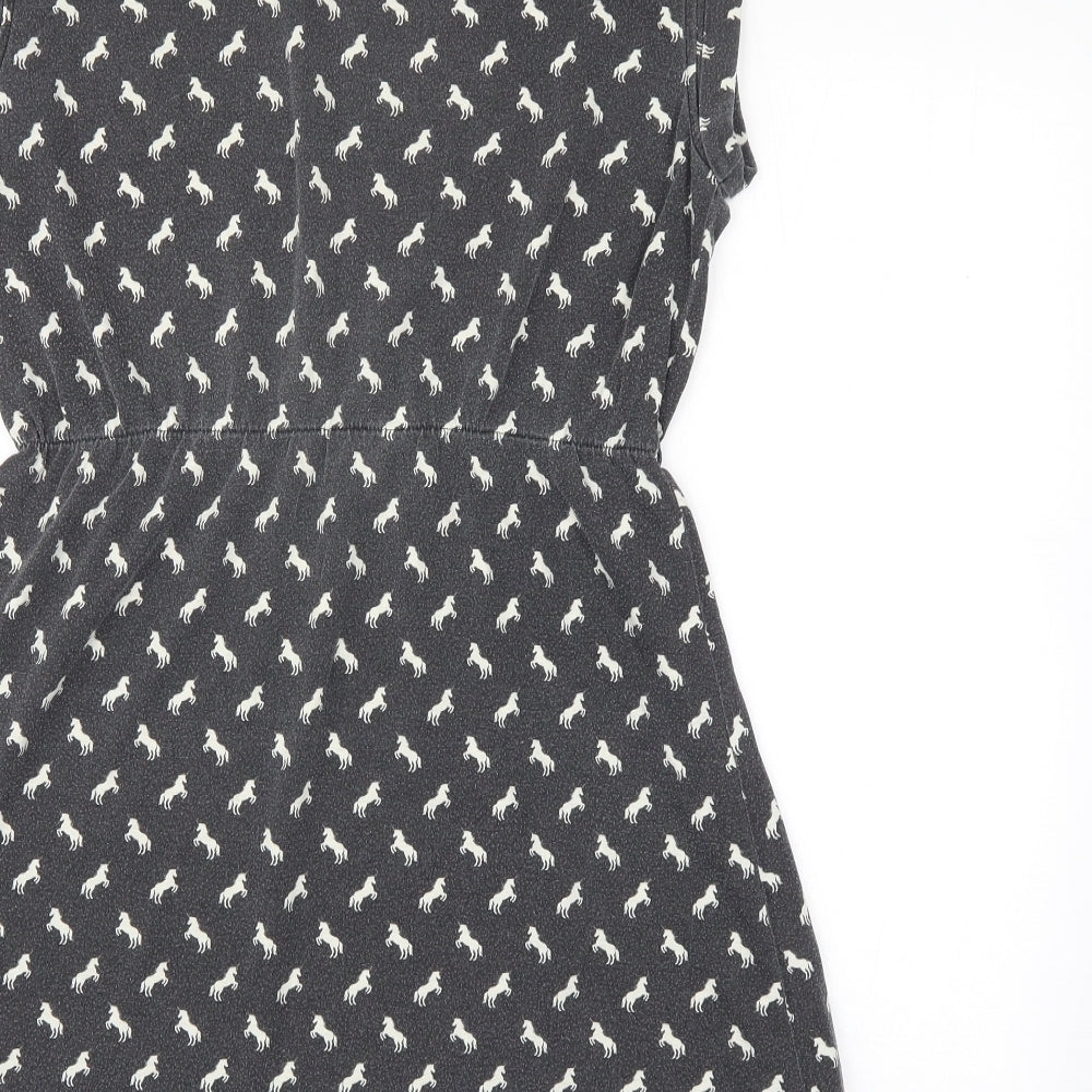 Louche Womens Grey Animal Print  A-Line  Size 14