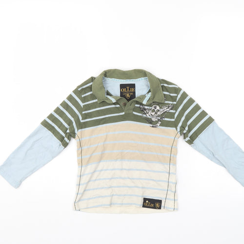 Ollie Boys Multicoloured Striped  Basic Polo Size 4 Years