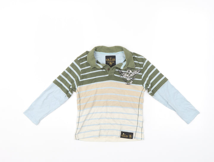 Ollie Boys Multicoloured Striped Basic Polo Size 4 Years