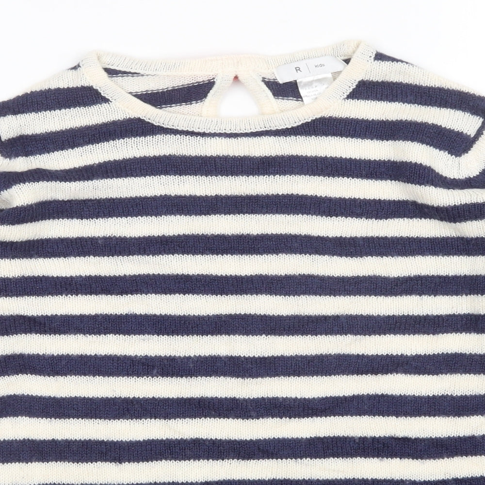 R Kids Girls Multicoloured Striped  Pullover Jumper Size 12 Years