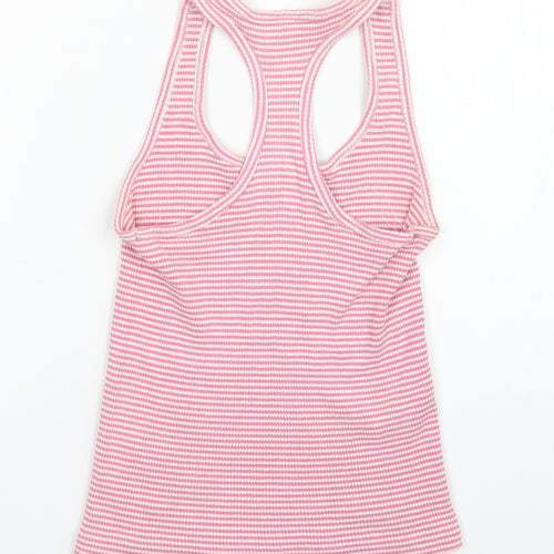 Preworn Womens Pink Striped  Basic Tank Size 10